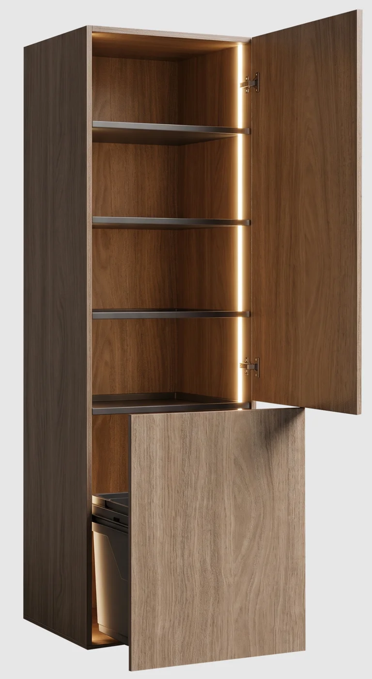 Kova · Muebles modulares · Laundry · Columna con cesto · Columna laundry · Columna · Abierto · Abierto con barral