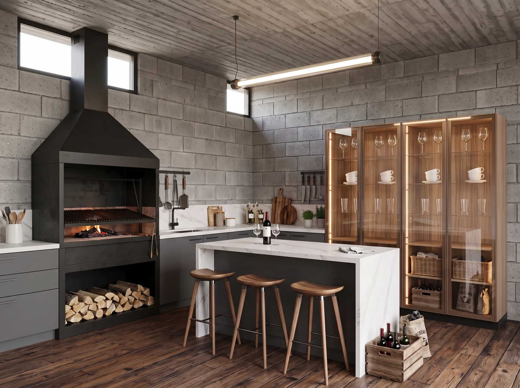 Signature · Muebles modulares · Coffee Station · Kitchen Station · Wine Station · Vitrina